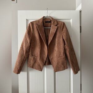 Ivanka Trump Suede Open Front Long Sleeve Fly Away Blazer Jacket